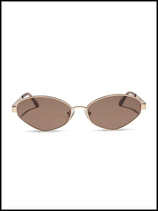 Lightweight Oval Sunglasses with UV400 Protection, Gold Horn Tortoise + Brown,